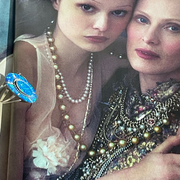 So GOOD🩵Stunning OPAL Silver Inlay Ring Size 8 - Picture 8 of 16